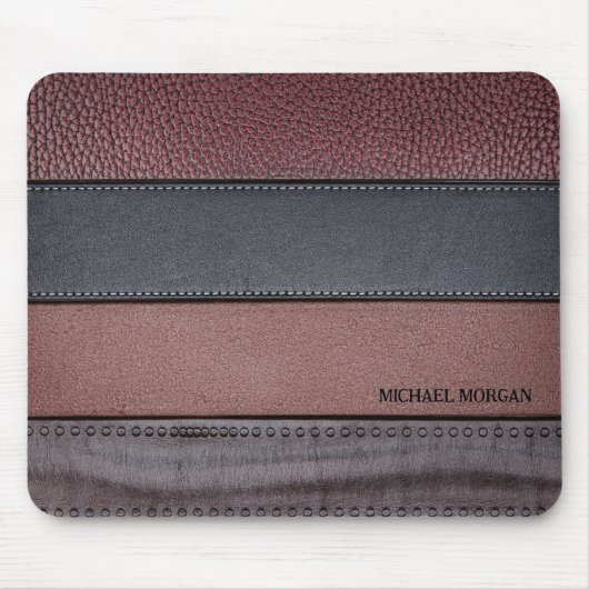 Tapis De Souris Elégant cuir de luxe look Brown Noir (Devant)