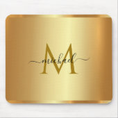 Tapis De Souris Elegant Custom Name Monogram Initial Template Gold (Devant)
