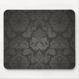 Tapis De Souris Élégant Damas noir