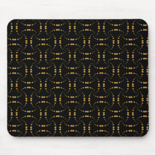 Tapis De Souris Élégant design moderne doré à pois sur fond noir
