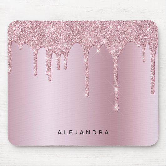 Tapis De Souris Élégant élégant rose rose rose parties scintillant (Devant)