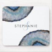 Tapis De Souris Élégant Géode Géode gris Bleu (Devant)