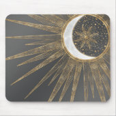 Tapis De Souris Elegant Gold Doodles Sun Moon Mandala Design (Devant)