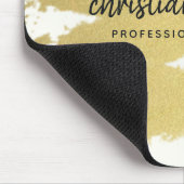 TAPIS DE SOURIS ÉLÉGANT GOLD FOIL BLACK BRUSH STROKE CALLIGRAPHIE (Coin)