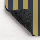 Tapis De Souris Elégant Gold & Navy Blue Vertical Stripes (Coin)