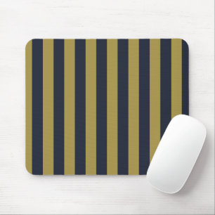 Tapis De Souris Elégant Gold & Navy Blue Vertical Stripes
