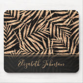 Tapis De Souris Elégant Gold Tropical Palm Feuille Black Design (Devant)