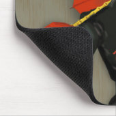 Tapis De Souris Elégant Greyhound et parapluie rouge (Coin)