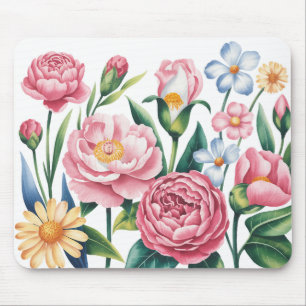 Tapis De Souris Elégant Jardin Floral Mousepad