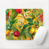 Tapis De Souris Elégant jaune feuille fruits motif (Avec souris)