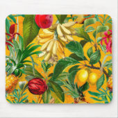 Tapis De Souris Elégant jaune feuille fruits motif (Devant)