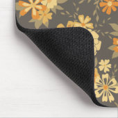 Tapis De Souris Elégant Jaune Orange Fleurs Botanique (Coin)