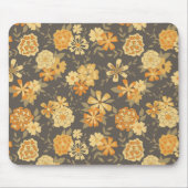 Tapis De Souris Elégant Jaune Orange Fleurs Botanique (Devant)