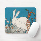 Tapis De Souris Elégant lapin blanc Vintage (Avec souris)