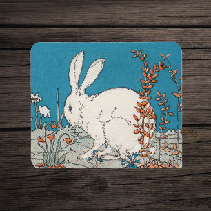 Tapis De Souris Elégant lapin blanc Vintage