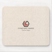Tapis De Souris Elégant lin beige & stand dans le logo (Devant)