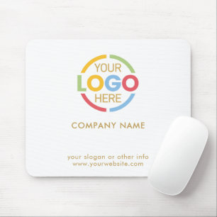Tapis De Souris Élégant logo d'entreprise White & Gold