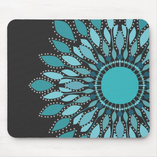 Tapis De Souris Élégant Lotus Flower Turquoise (Devant)