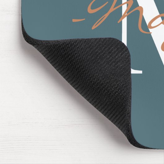 Tapis De Souris Élégant M Monogramme initial Turquoise mignonne (Coin)
