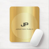 Tapis De Souris Elégant Modèle de look or personnalisé Monogramme (Avec souris)
