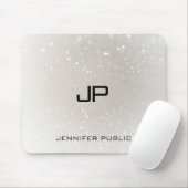 Tapis De Souris Élégant Modèle Personnalisé Glamor Monogramme (Avec souris)