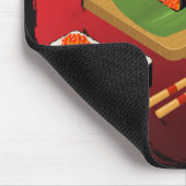 Tapis De Souris Élégant Moderne Chic Sushi Noir & Rouge (Coin)