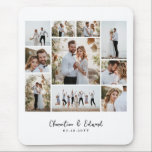 Tapis De Souris Élégant moderne minimaliste photo collage mariage<br><div class="desc">Elégant moderne minimaliste personnalisé mariage photo collage simple lignes propres famille cadeau de la souris pavé.</div>