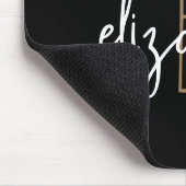 Tapis De Souris Élégant Monogram Black Gold Script (Coin)