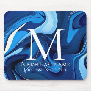 Tapis De Souris Elegant Monogram Blue