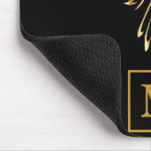 Tapis De Souris Élégant Monogramme ascendant Phoenix noir et or (Coin)