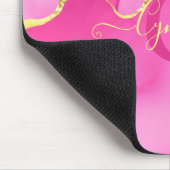 Tapis De Souris Élégant Monogramme "C" Rose Or Agate Pierre (Coin)