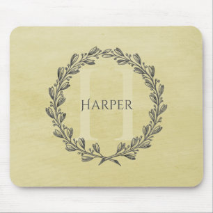 Tapis De Souris Élégant monogramme de couronne Panier de souris