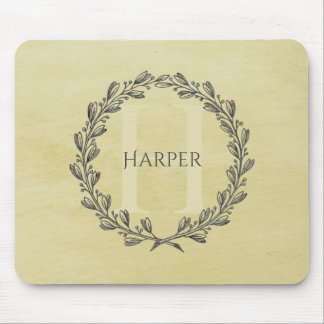 Tapis De Souris Élégant monogramme de couronne | Panier de souris