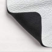 Tapis De Souris Élégant Monogramme en cuir blanc minimal (Coin)
