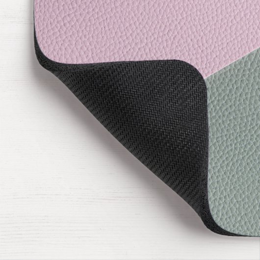 Tapis De Souris Élégant Monogramme en cuir rose vert (Coin)