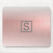 Tapis De Souris Élégant Monogramme métallique rose (Devant)