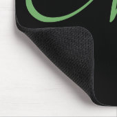 Tapis De Souris Élégant Monogramme moderne noir vert Script (Coin)