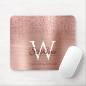 Tapis De Souris Élégant Monogramme Or Rose (Avec souris)