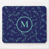 Tapis De Souris Élégant monogramme turquoise turquoise motif (Devant)