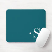 Tapis De Souris Élégant Monogramme vert de la forêt (Avec souris)