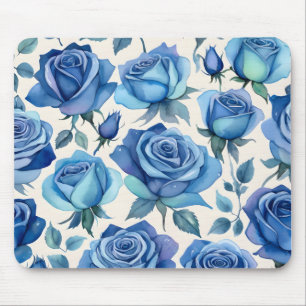 Tapis De Souris Élégant motif rose bleu