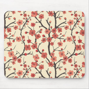 Tapis De Souris Élégant Motif sans couture en fleur de cerisier (4