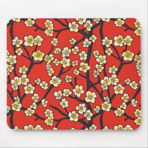Tapis De Souris Élégant Motif sans couture en fleur de cerisier (9
