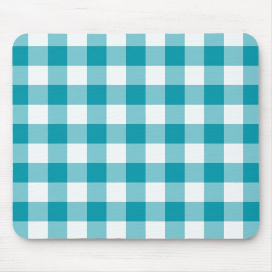 Tapis De Souris Elégant Mousepad, En vichy Turquoise Check (Devant)