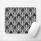 Tapis De Souris Elégant noir & blanc Damask (Avec souris)