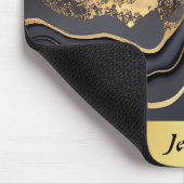 Tapis De Souris Élégant noir et or marbré (Coin)