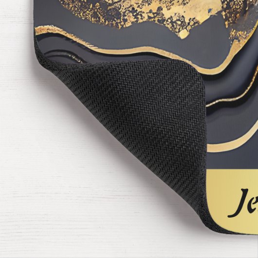 Tapis De Souris Élégant noir et or marbré (Coin)