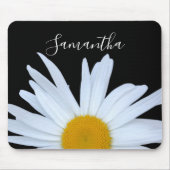 Tapis De Souris Élégant noir marguerite blanc Script (Devant)