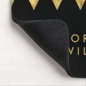 Tapis De Souris Élégant Noir Nom Faux Gold Triangle Motif (Coin)