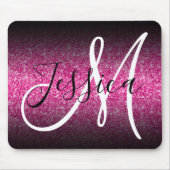 Tapis De Souris Élégant noir Ombre Hot rose Parties scintillant Mo (Devant)
